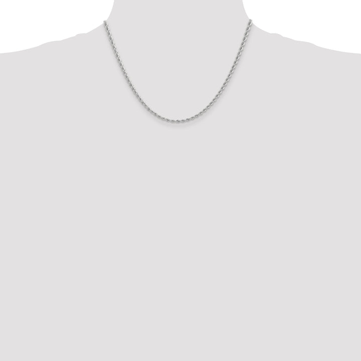 14k White Gold 2.75mm Solid Rope Chain