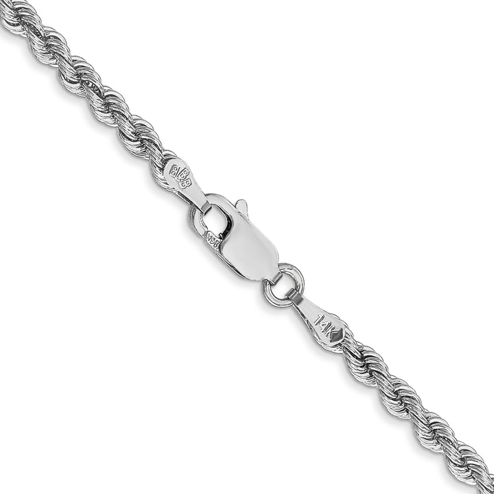 14k White Gold 2.75mm Solid Rope Chain