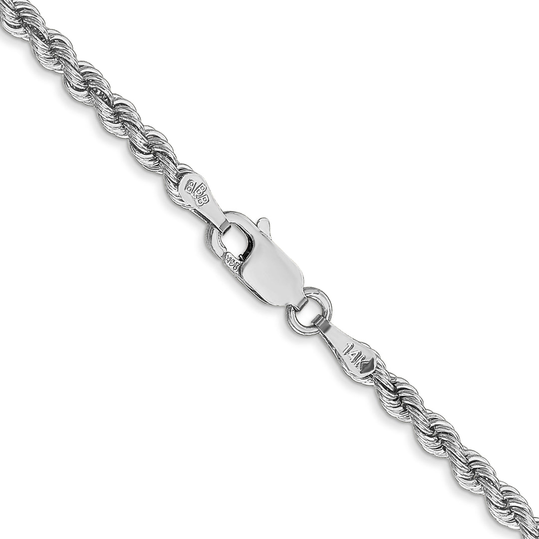 14k White Gold 2.75mm Solid Rope Chain