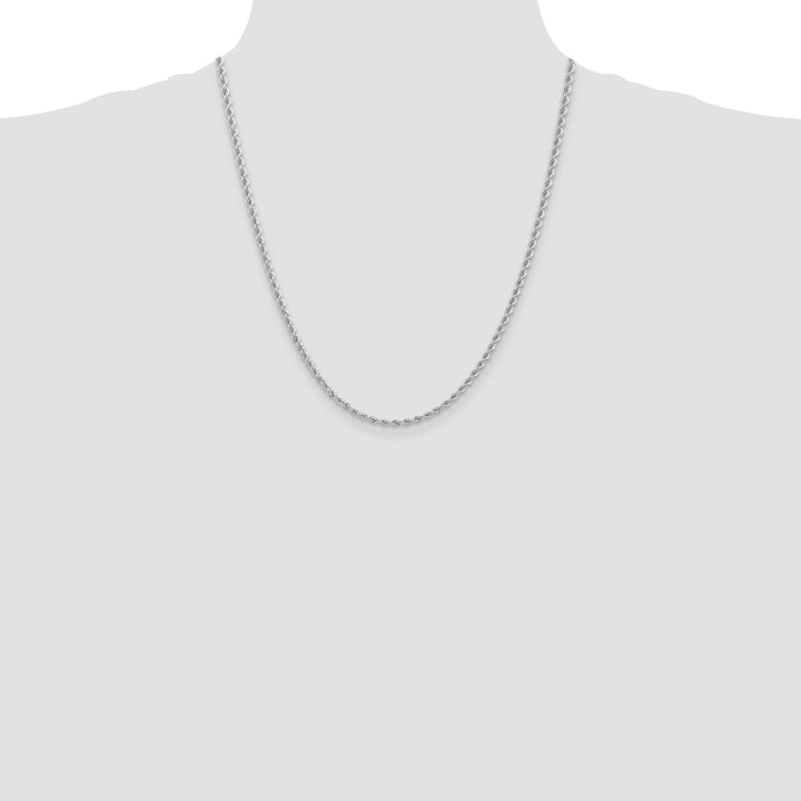14k White Gold 2.75mm Solid Rope Chain