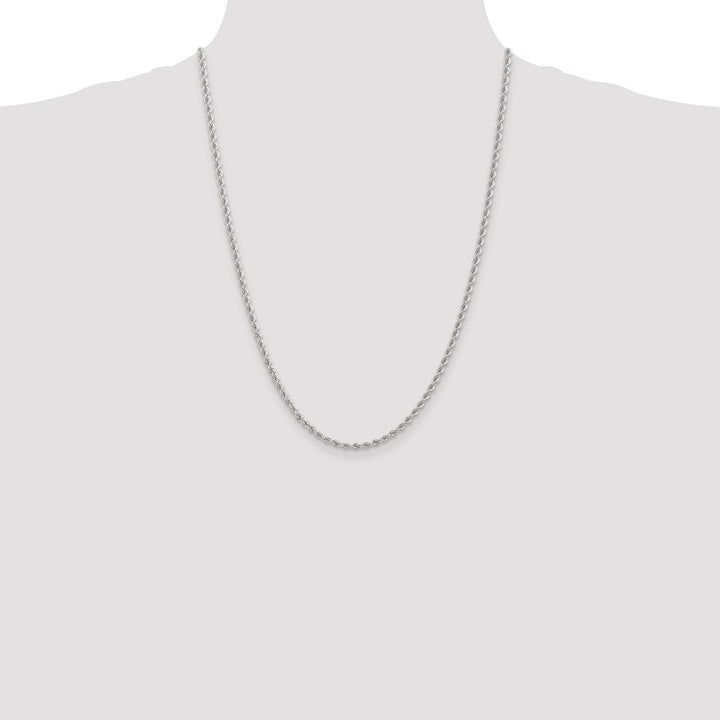 14k White Gold 2.75mm Solid Rope Chain