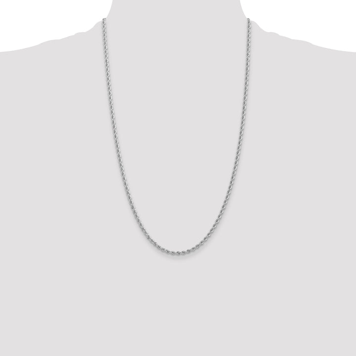 14k White Gold 2.75mm Solid Rope Chain