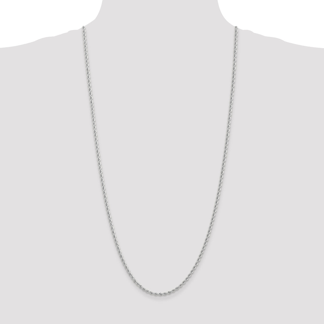14k White Gold 2.75mm Solid Rope Chain