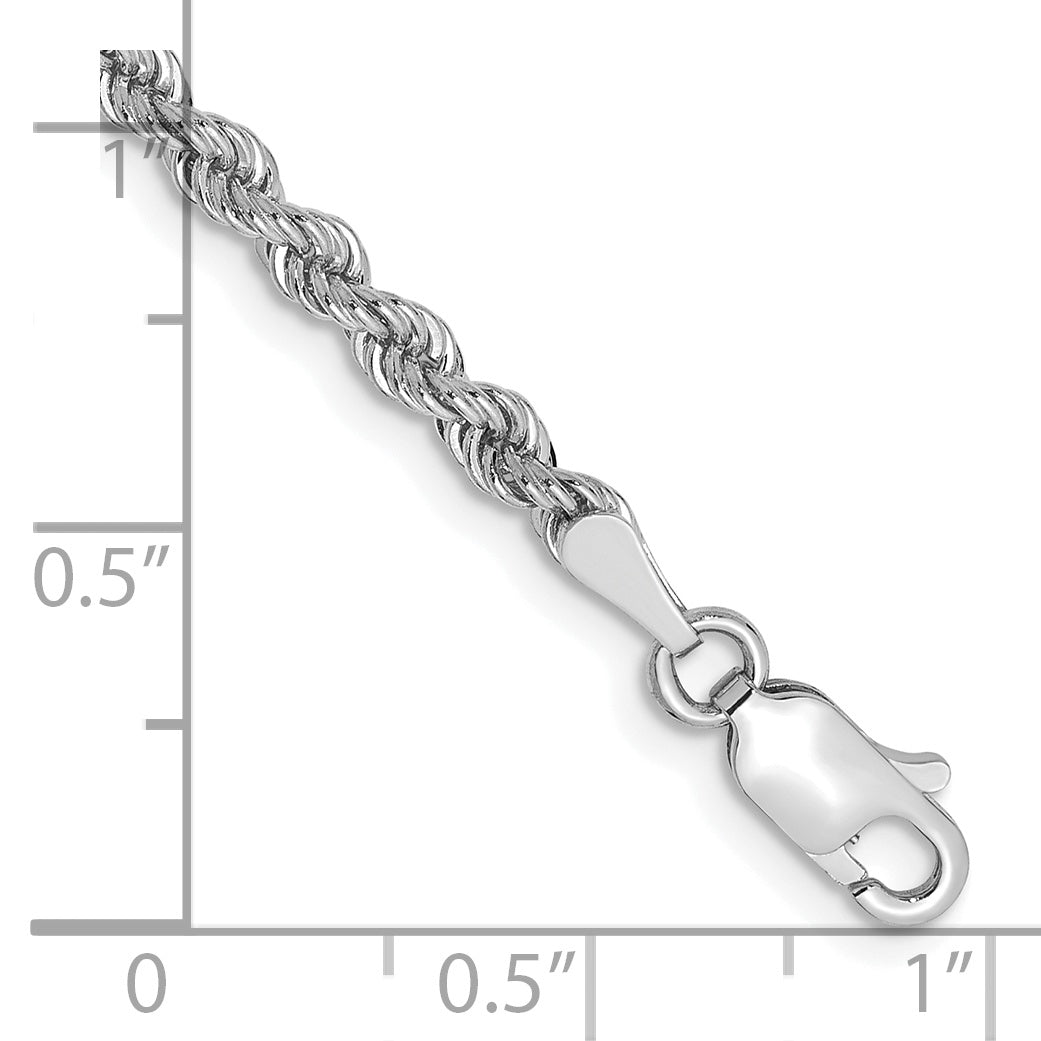 14k White Gold 2.75mm Solid Rope Chain