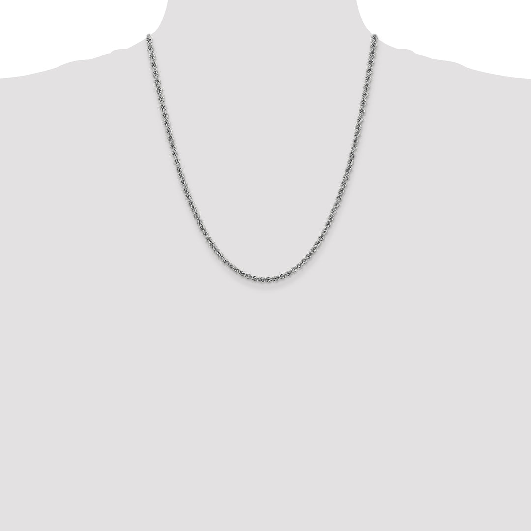 14k White Gold 3.0mm Solid Rope Chain