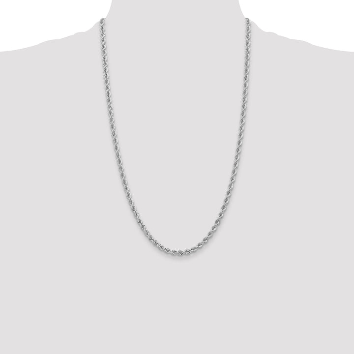 14k White Gold 3.0mm Solid Rope Chain