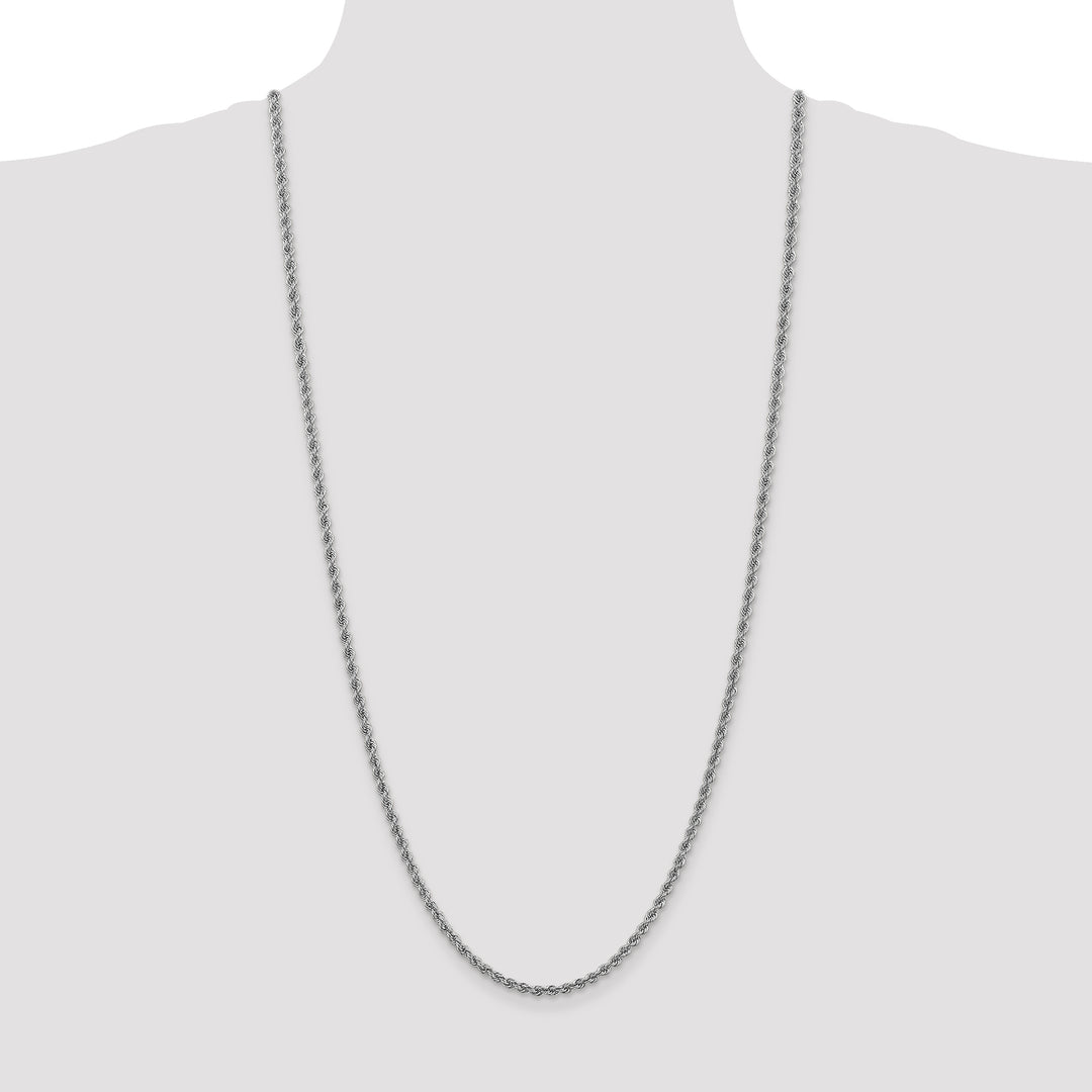 14k White Gold 3.0mm Solid Rope Chain