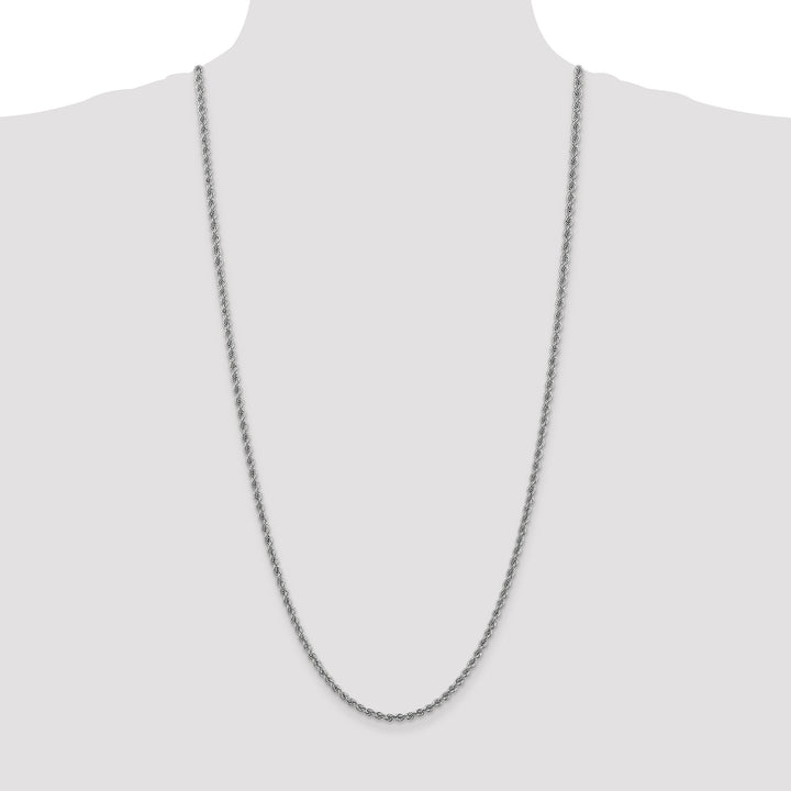 14k White Gold 3.0mm Solid Rope Chain
