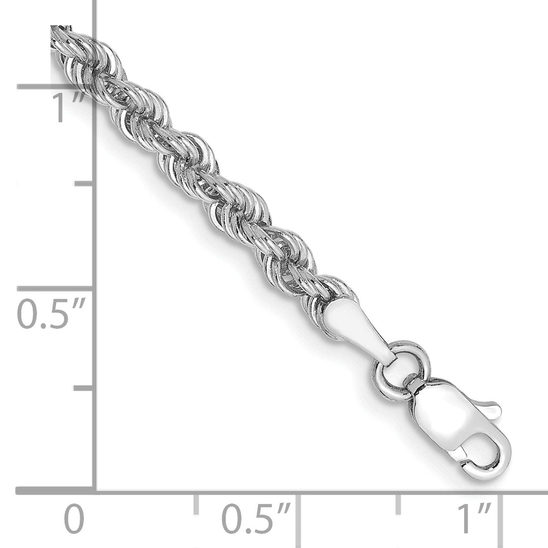 14k White Gold 3.0mm Solid Rope Chain