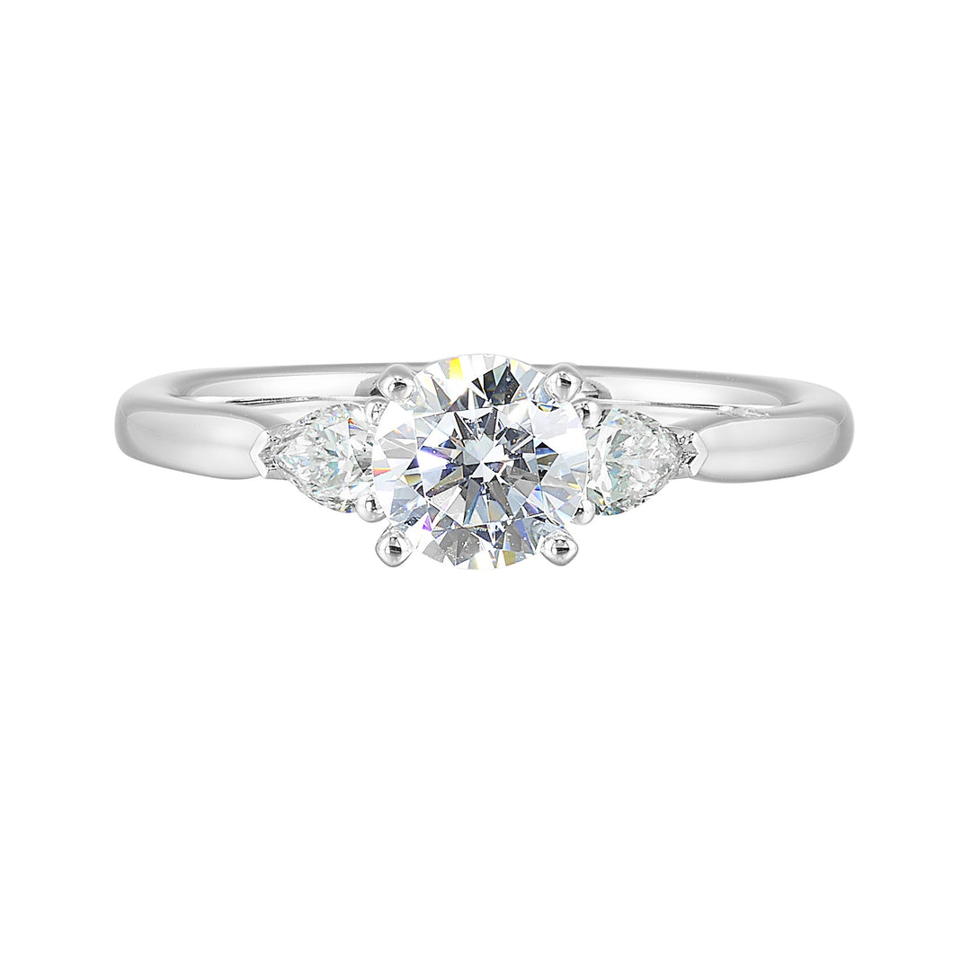 14Kt White Semi Mount 1/3Ctw For 3/4Ct Round Center