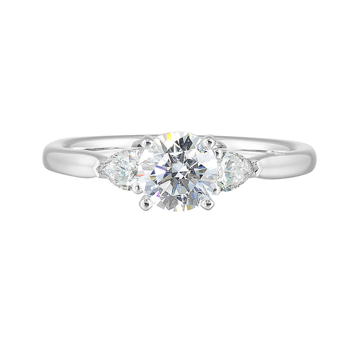 14Kt White Semi Mount 1/3Ctw For 3/4Ct Round Center