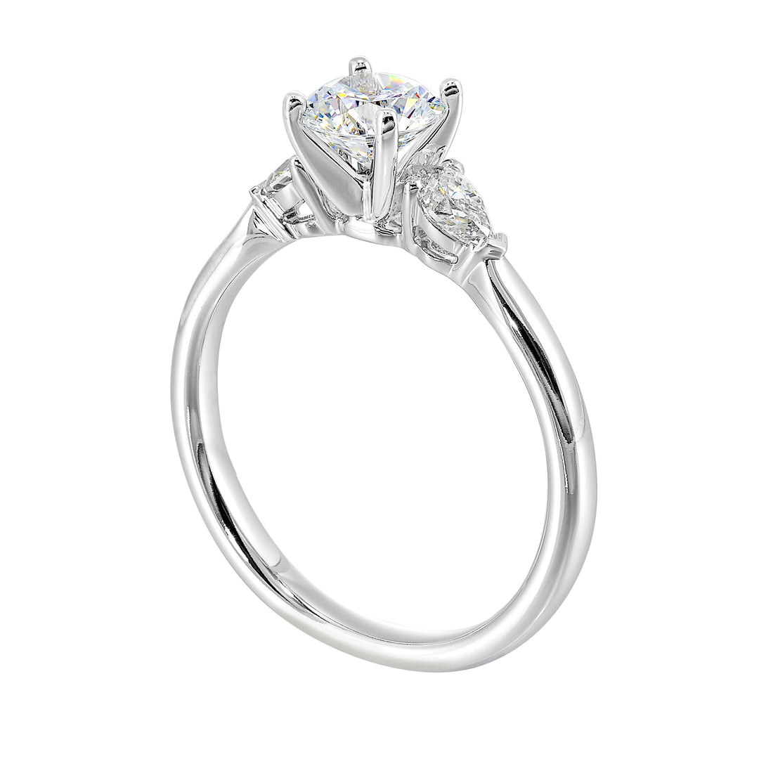 14Kt White Semi Mount 1/3Ctw For 3/4Ct Round Center