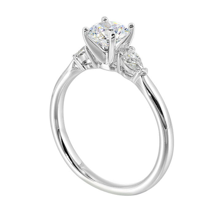 14Kt White Semi Mount 1/3Ctw For 3/4Ct Round Center