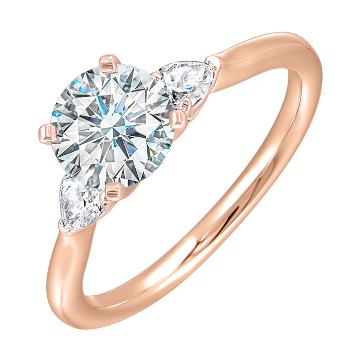 14Kt Rose Semi Mount 3/8Ctw For 1 1/2Ct Round Center