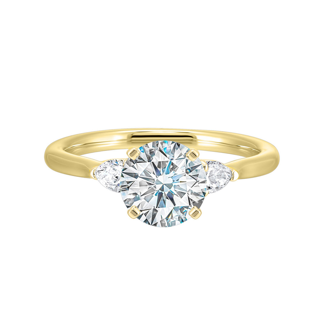 14Kt Yellow Semi Mount 3/8Ctw For 1 1/2Ctw Round Center