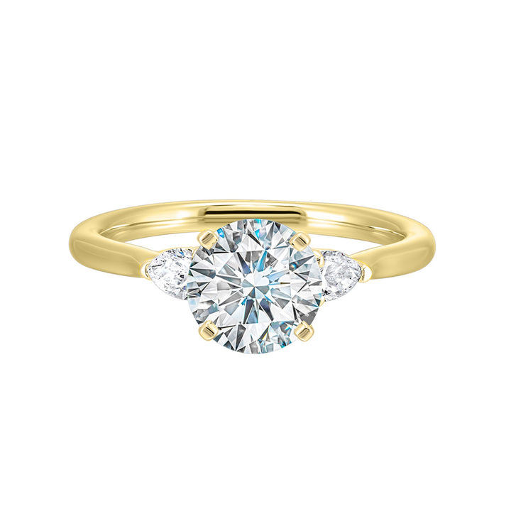 14Kt Yellow Semi Mount 3/8Ctw For 1 1/2Ctw Round Center
