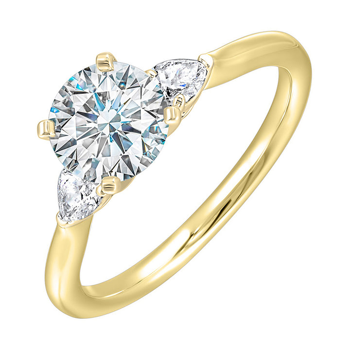 14Kt Yellow Semi Mount 3/8Ctw For 1 1/2Ctw Round Center
