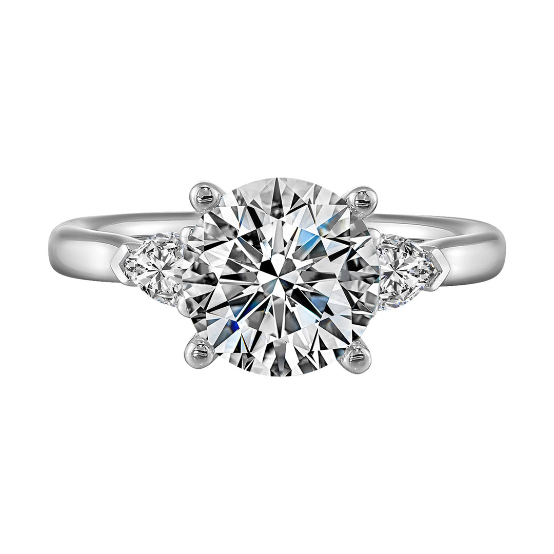 14Kt White Semi Mount 1/2Ctw For 2Ctw Round Center