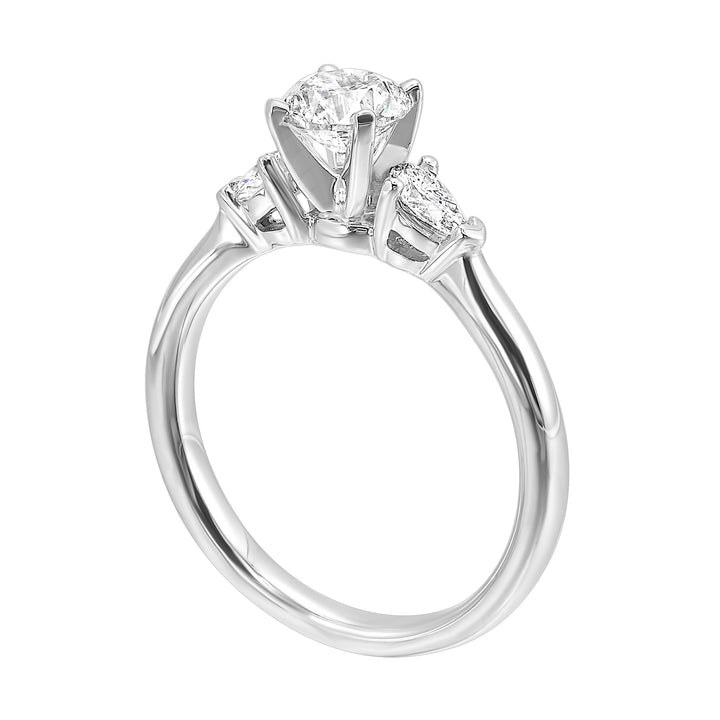 14Kt White Semi Mount 1/2Ctw For 2Ctw Round Center