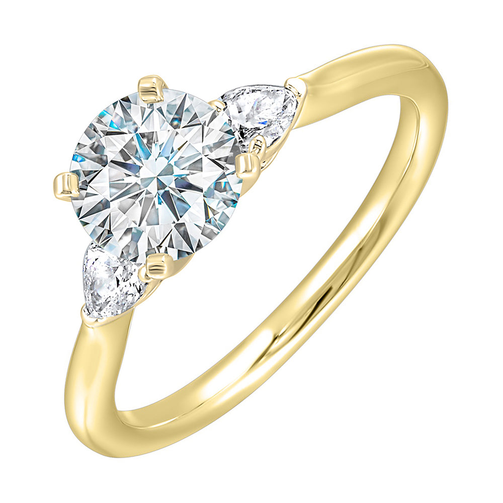 14Kt Yellow Semi Mount 1/2Ctw For 2Ctw Round Center