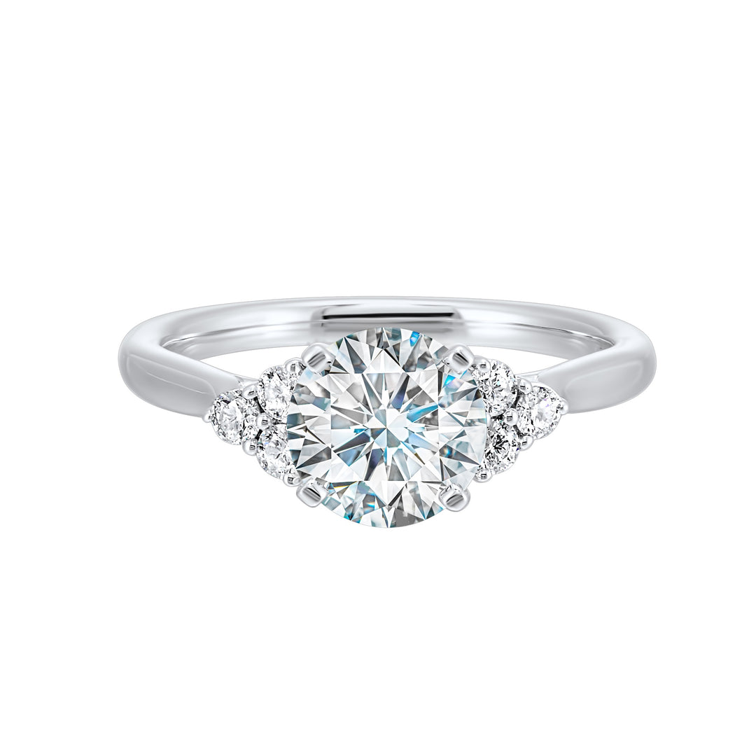 14Kt White Semi Mount 1/5Ctw For 1 1/2Ctw Round Center