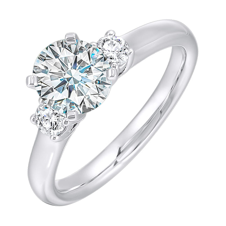 14Kt White Semi Mount 1/4Ctw For 1 1/2Ct Round Center