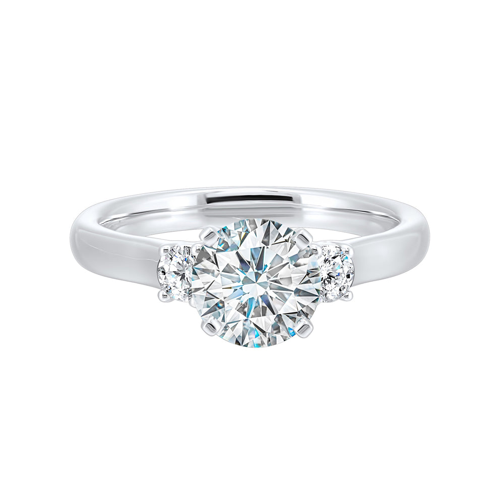 14Kt White Semi Mount 1/4Ctw For 1 1/2Ct Round Center