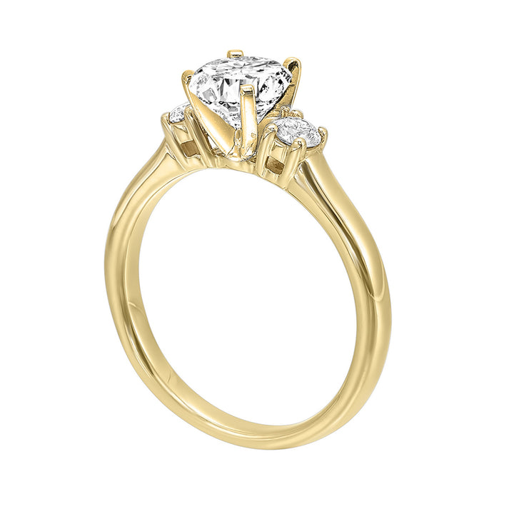14Kt Yellow Semi Mount 1/4Ctw For 1 1/2Ctw Round Center