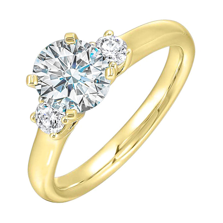 14Kt Yellow Semi Mount 1/4Ctw For 1 1/2Ctw Round Center
