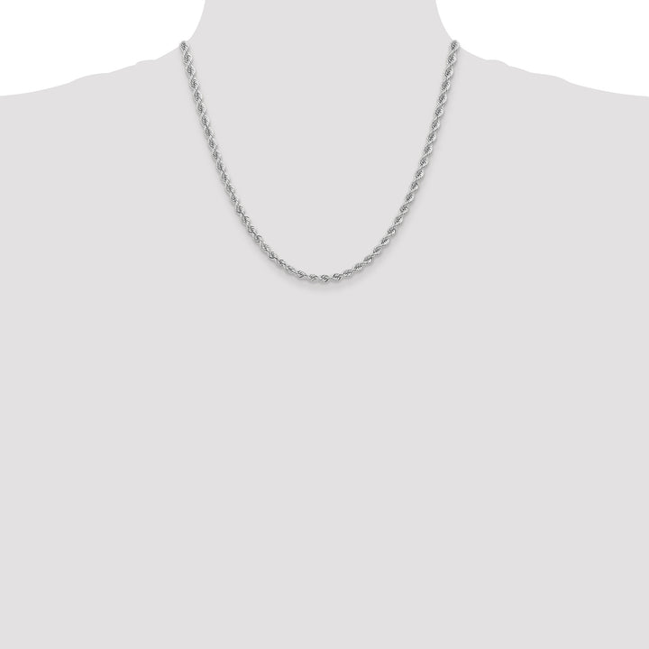 14k White Gold 4.0mm Solid Rope Chain