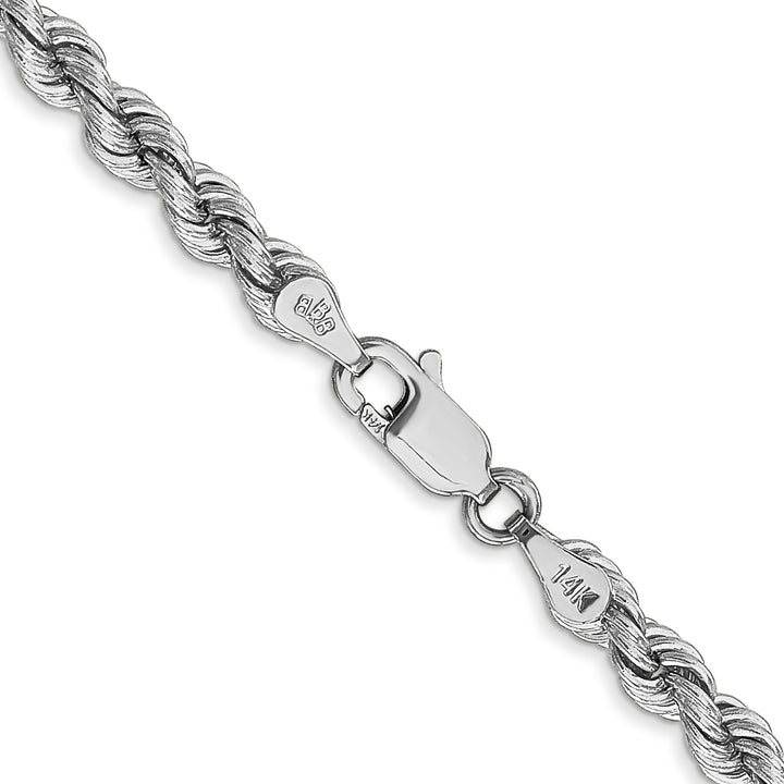 14k White Gold 4.0mm Solid Rope Chain