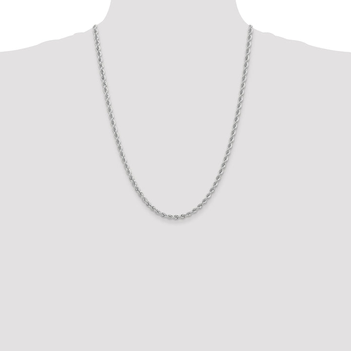 14k White Gold 4.0mm Solid Rope Chain