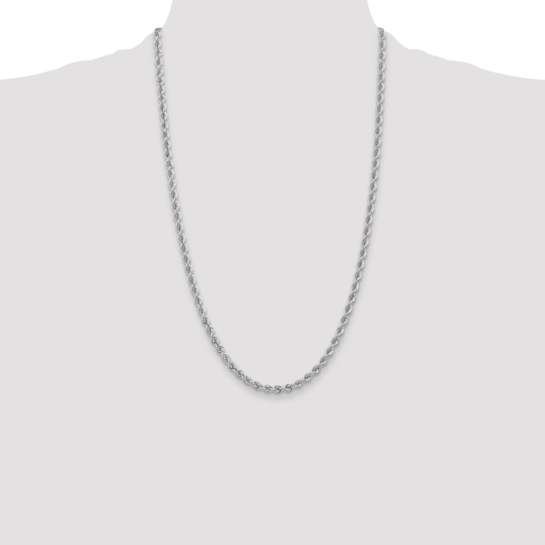 14k White Gold 4.0mm Solid Rope Chain