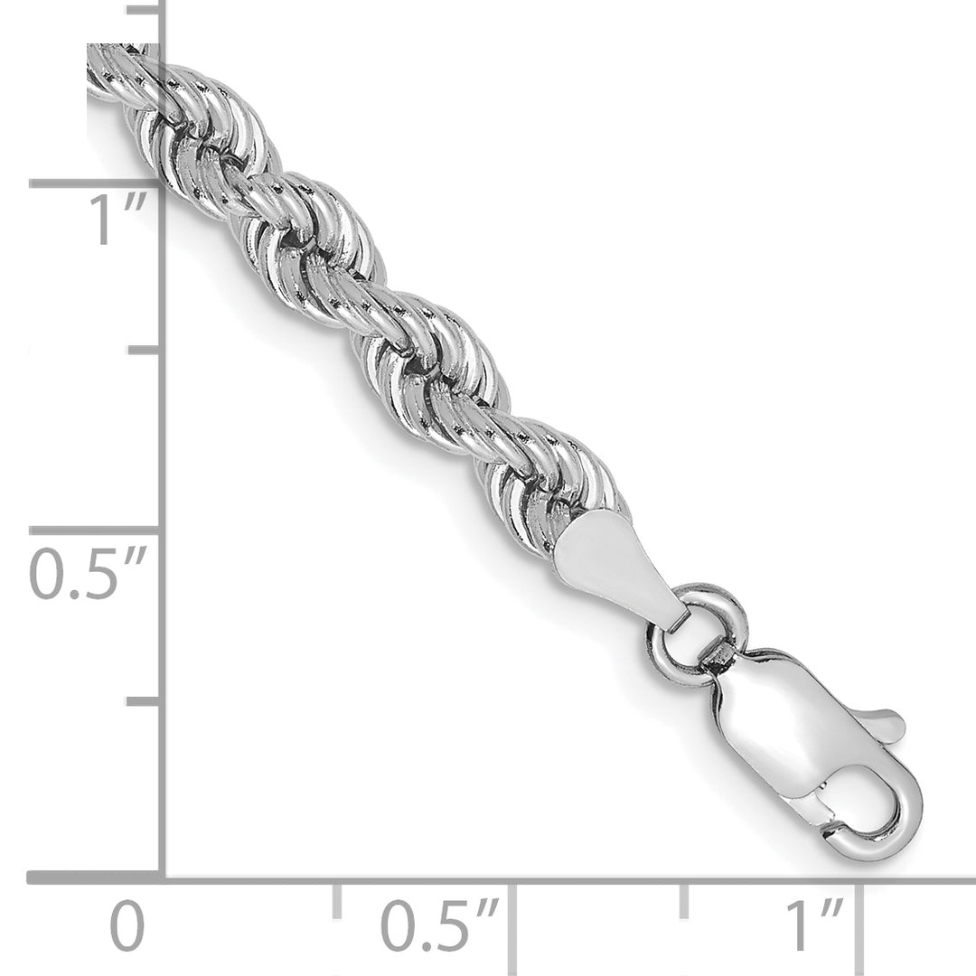 14k White Gold 4.0mm Solid Rope Chain