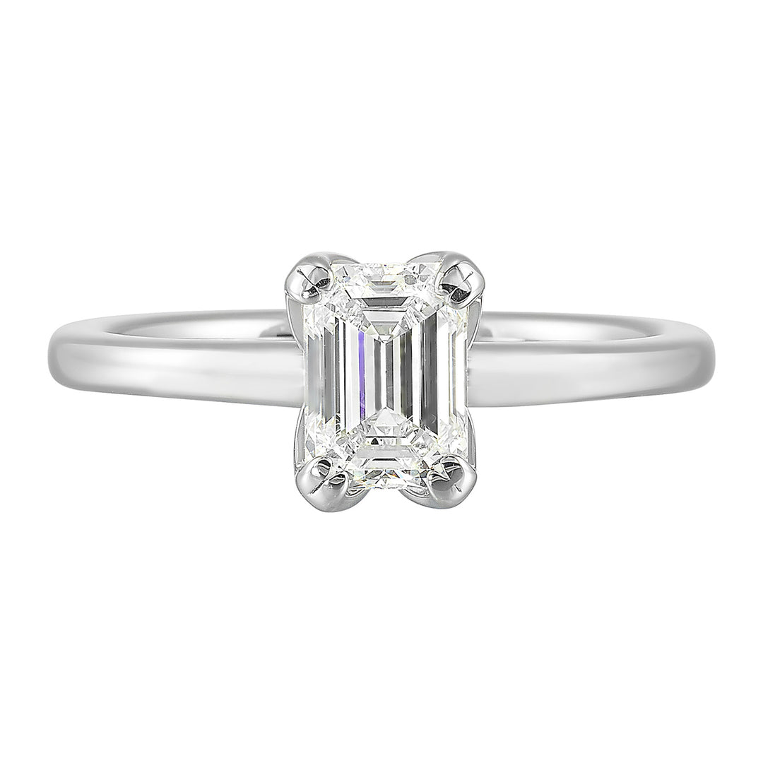 14Kt White Semi Mount For 1 1/2Ct Emerald Cut Center