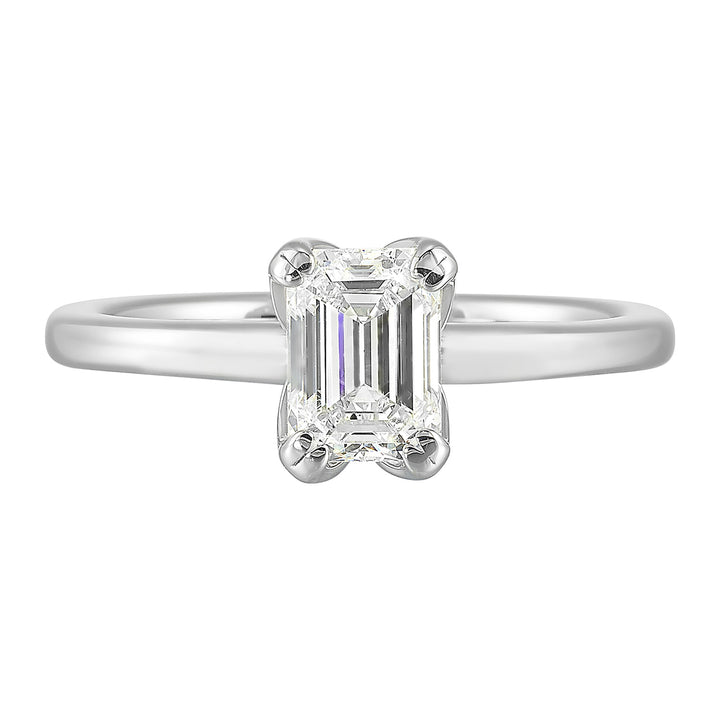 14Kt White Semi Mount For 1 1/2Ct Emerald Cut Center