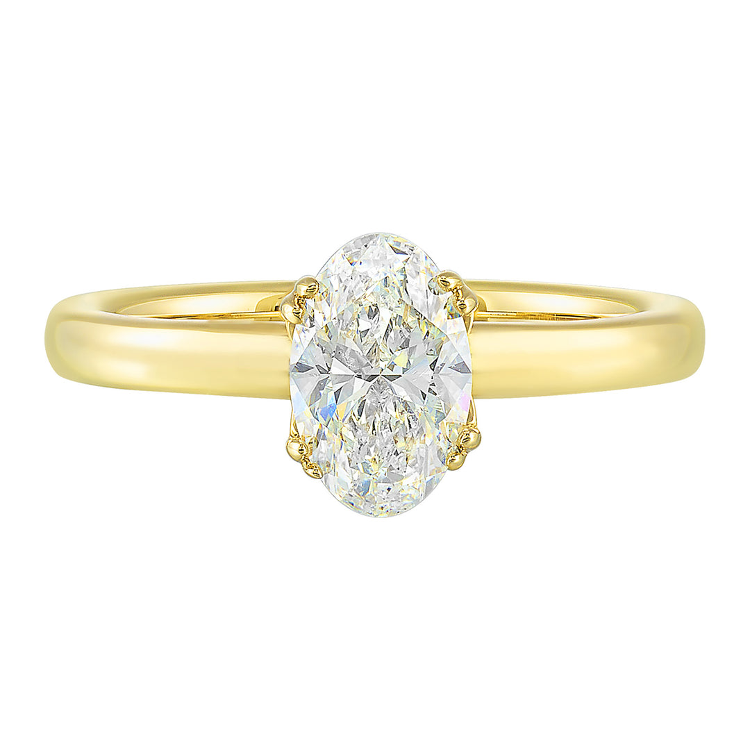 14Kt Yellow Semi Mount For 1 1/2Ctw Oval Center