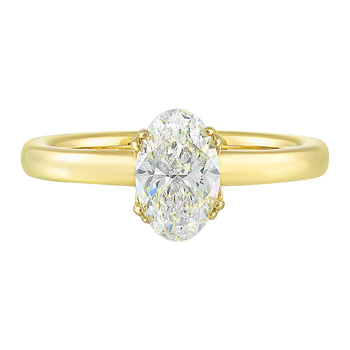 14Kt Yellow Semi Mount For 1 1/2Ctw Oval Center