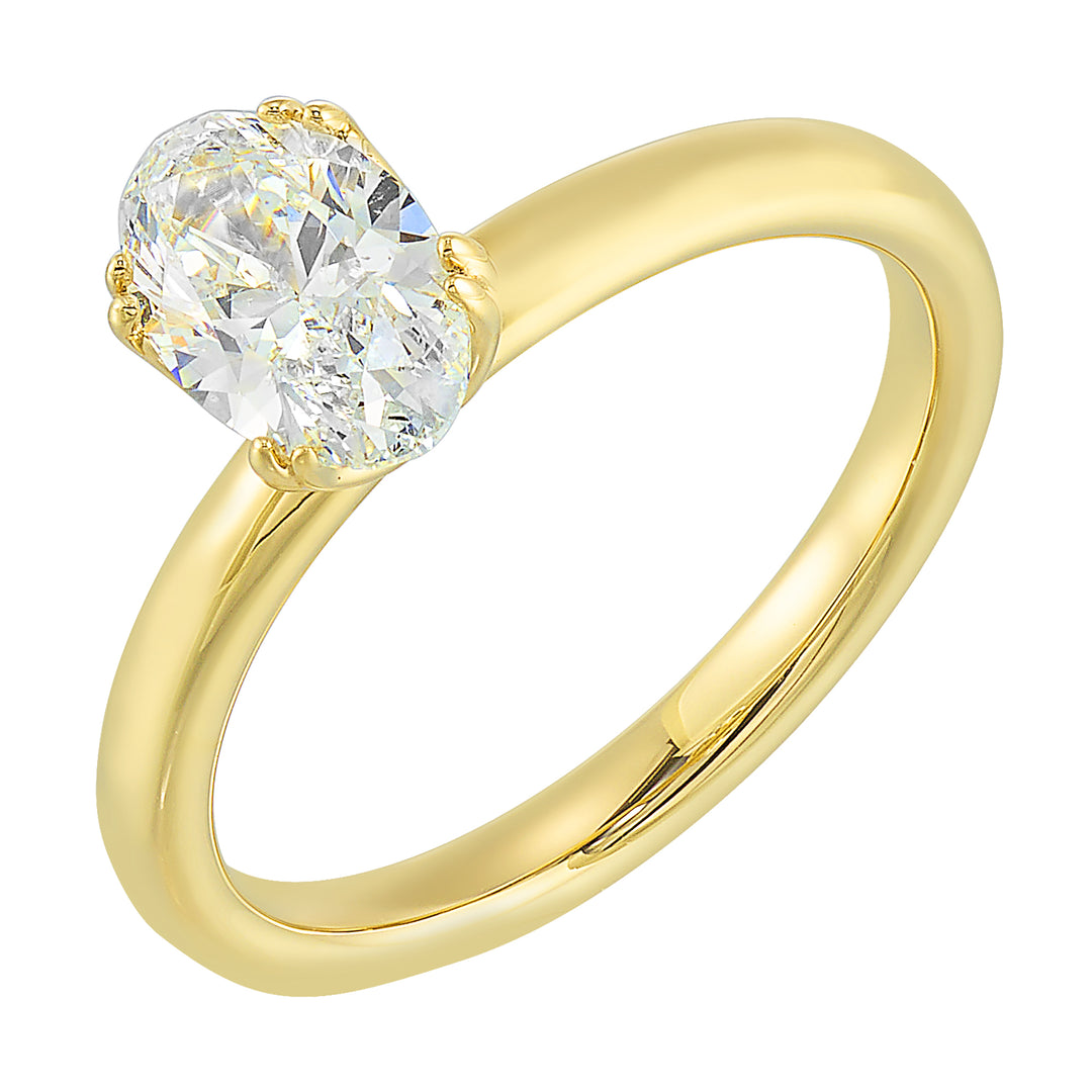 14Kt Yellow Semi Mount For 1 1/2Ctw Oval Center
