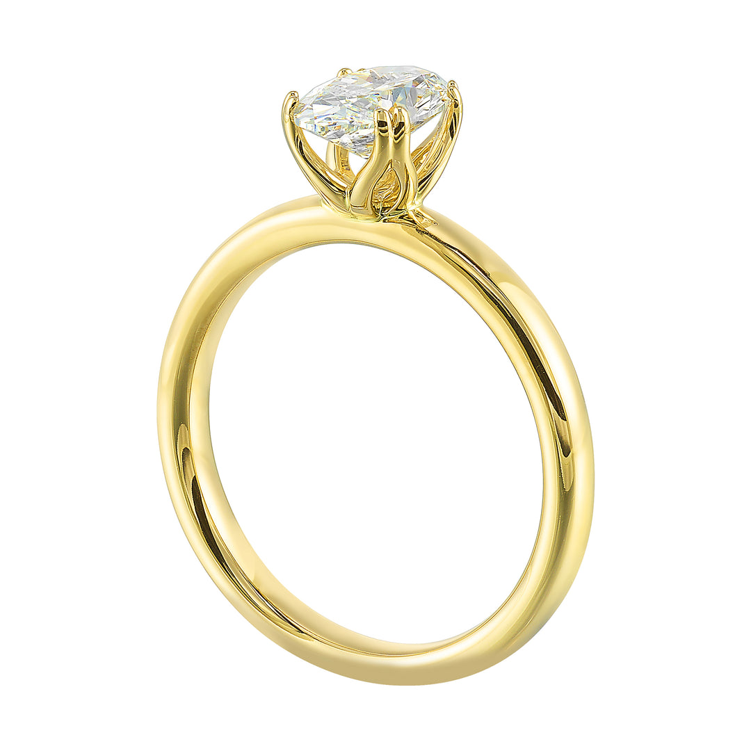 14Kt Yellow Semi Mount For 1 1/2Ctw Oval Center