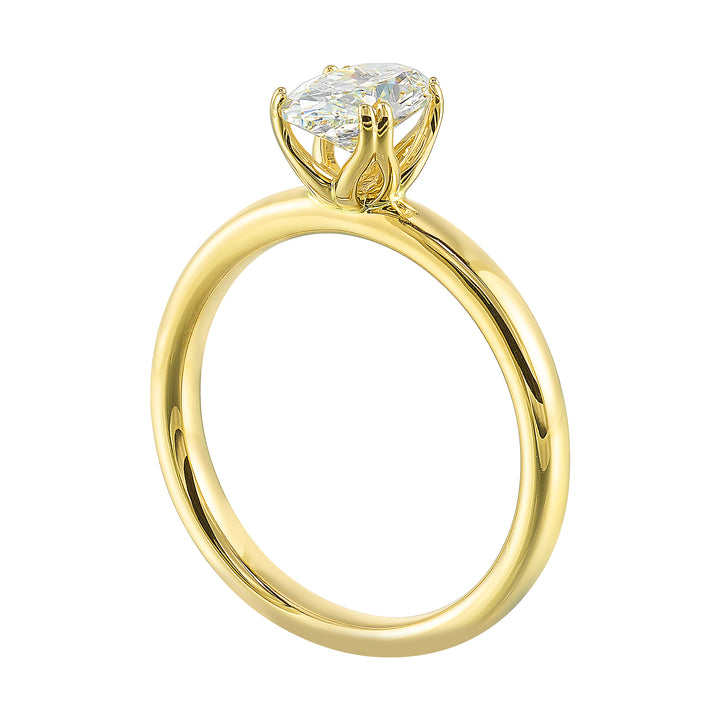 14Kt Yellow Semi Mount For 1 1/2Ctw Oval Center