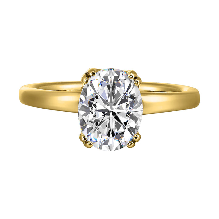 14Kt Yellow Semi Mount For 2Ctw Oval Center