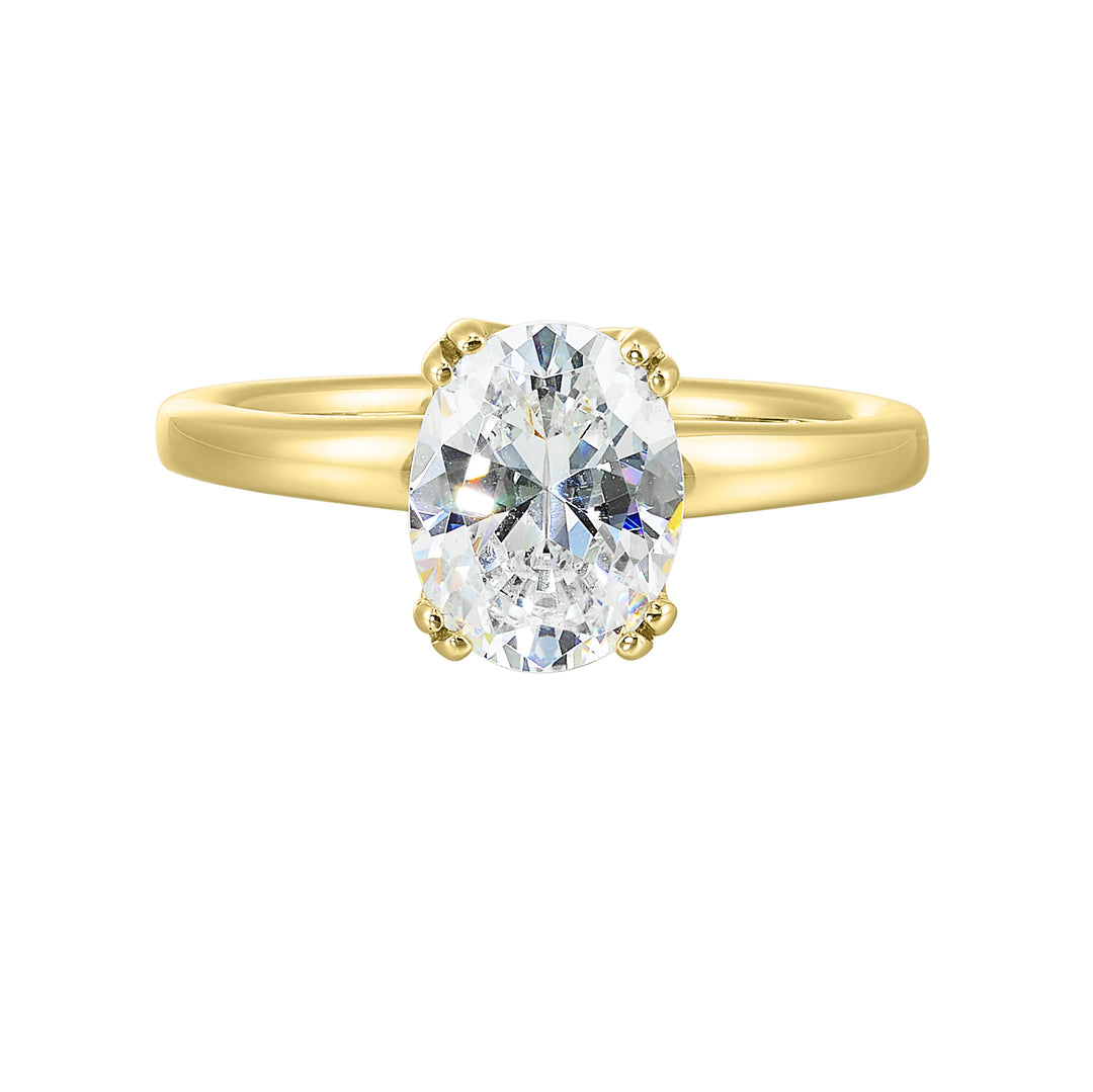 14Kt Yellow Semi Mount For 3Ctw Oval Center