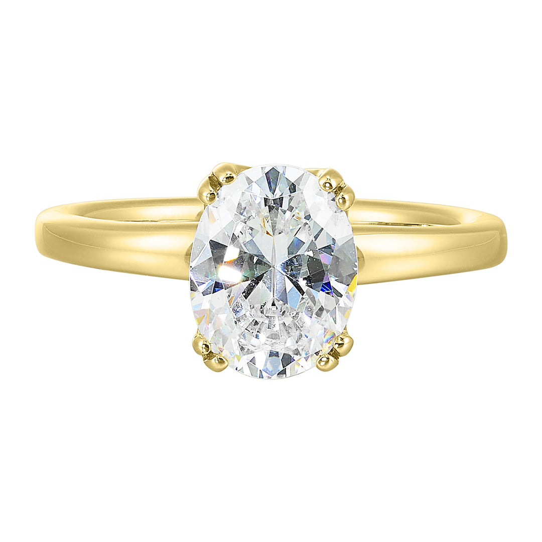 14Kt Yellow Semi Mount For 3Ctw Oval Center