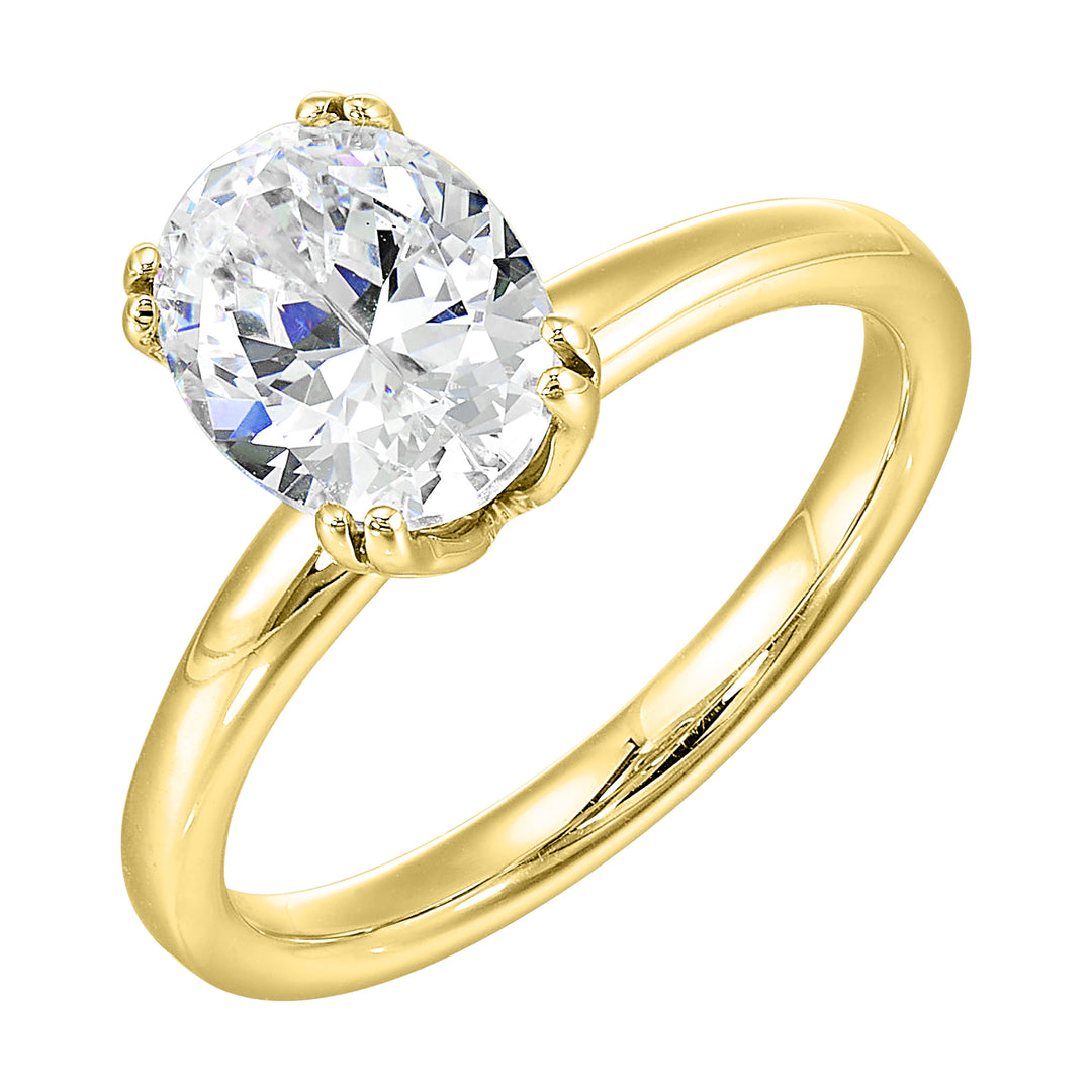14Kt Yellow Semi Mount For 3Ctw Oval Center