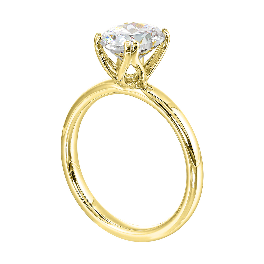 14Kt Yellow Semi Mount For 3Ctw Oval Center