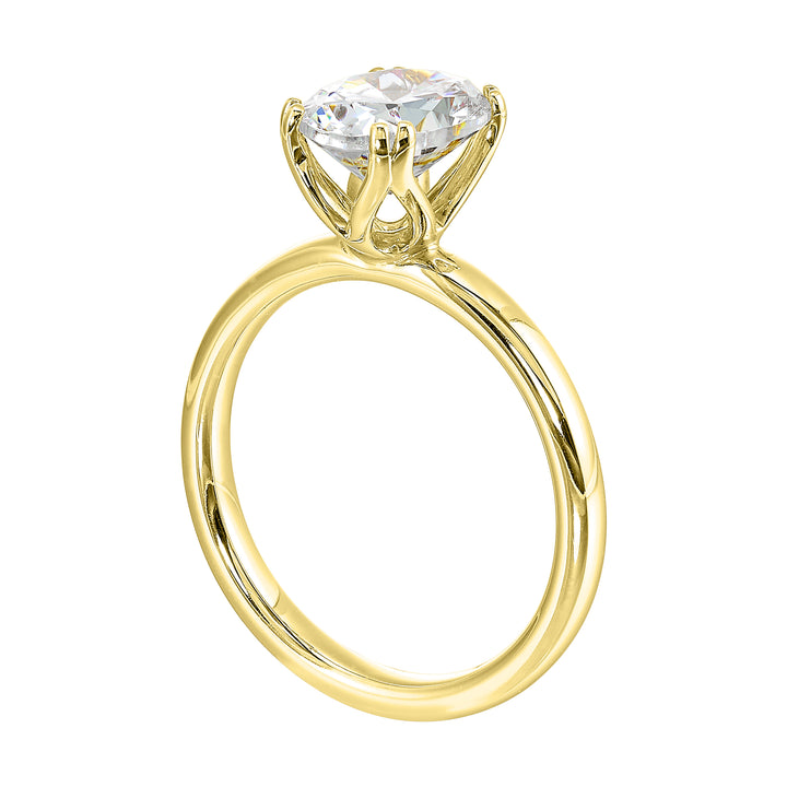 14Kt Yellow Semi Mount For 3Ctw Oval Center
