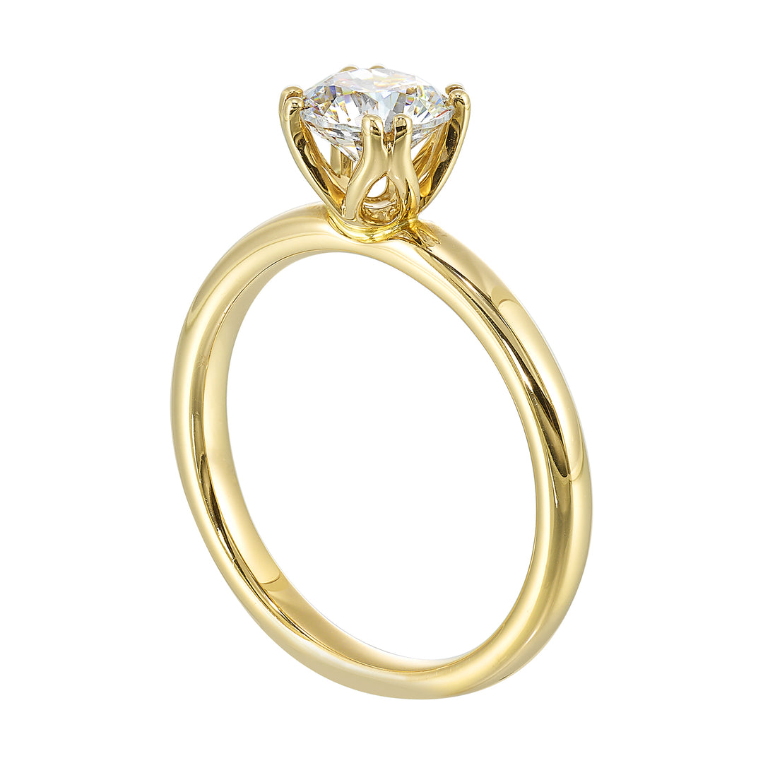 14Kt Yellow Semi Mount For 1 1/2Ctw Round Center