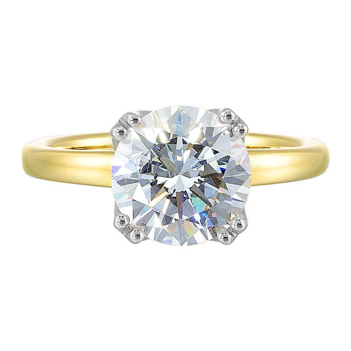 14Kt White Yellow Semi Mount For 2Ct Round Center