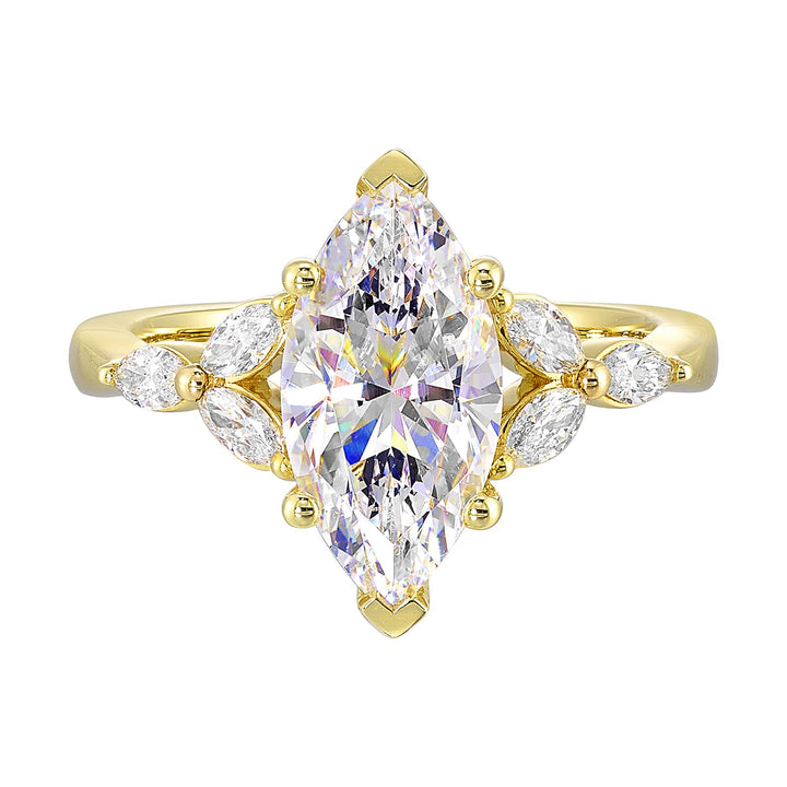 14Kt Yellow Semi Mount 1/3Ctw For 1Ct Marquise Center